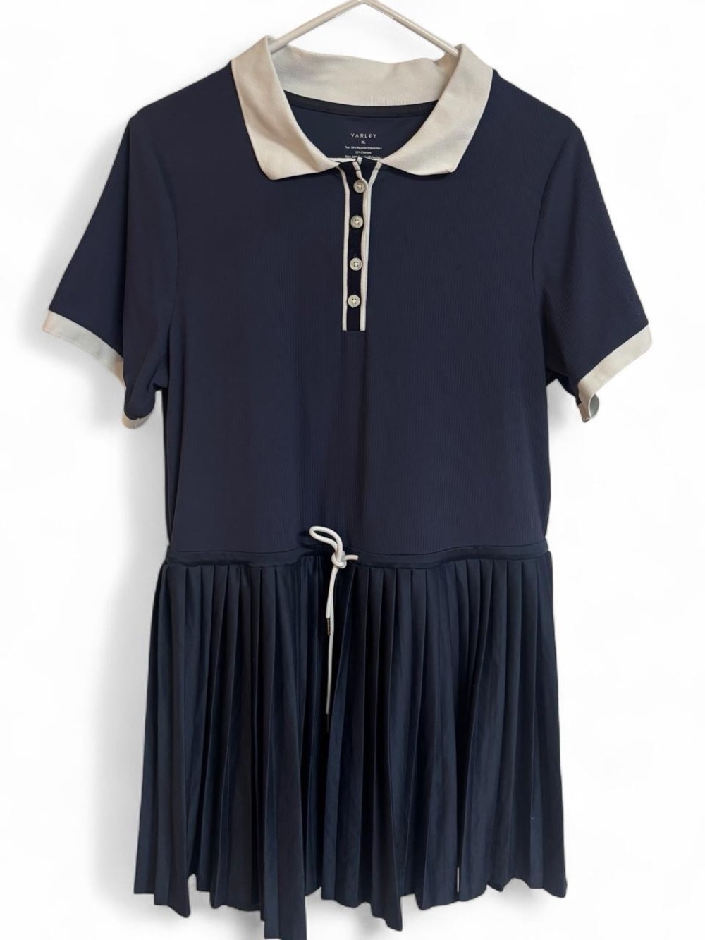 Varley Tennis Dress Navy Blue Pleated Skirt Tenniscore Preppy Size XL